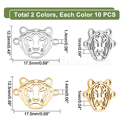 20 Stück 2 Farben 201 Edelstahl-Anschluss-Charms&nbsp;STAS-DC0009-24