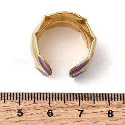 Offene Manschettenringe aus Emaille-Edelstahl 304&nbsp;RJEW-L335-02D-G