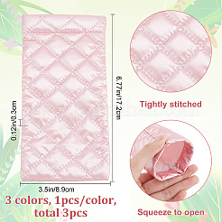 3 Stück 3 Farben Rhombus Muster Rechteck Polyester Brillenetui&nbsp;AJEW-CP0005-55
