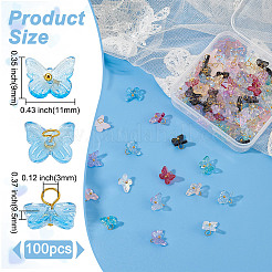 100 Stück transparente Schmetterlingsanhänger aus Glas&nbsp;FIND-HY0003-79