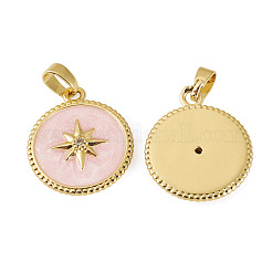 2 pièces en laiton micro pavé pendentifs en zircone cubique claire&nbsp;KK-TADJ0001-16A