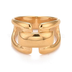 Anillo rectangular grueso de acero inoxidable 304 con revestimiento iónico (IP) para hombres y mujeres&nbsp;RJEW-B040-09G