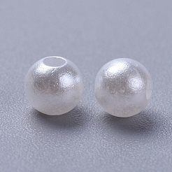 Weiß stämmig Nachahmung lose Acryl Runde Perlen Spacer für Kinder Schmuck&nbsp;X-PACR-5D-1