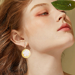 10 crochet de boucle d'oreille ovale en laiton&nbsp;KK-BBC0028-97