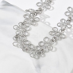 Bracelets à maillons creux en acier inoxydable 304 martelé pour femmes&nbsp;BJEW-F539-01A-P