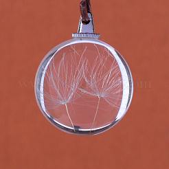 Runde Legierung Glas-Anhänger&nbsp;X-GLAA-Q051-20mm-01P