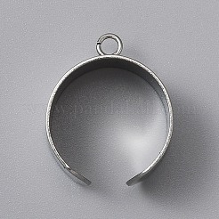 Offene Manschetten-Fingerringkomponenten aus Edelstahl 304&nbsp;X-STAS-WH0029-40B-P