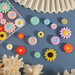 28 Stück 28 Stile Sonnenblumen-Gänseblümchen-Silikonperlen&nbsp;SIL-CA0003-13