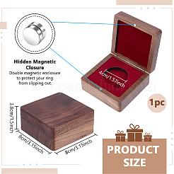 Présentoirs magnétiques pour badges en bois de noyer noir&nbsp;CON-WH0095-240A-1