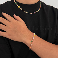 Gliederkettenarmbänder aus Emaille und Strass für Männer und Frauen&nbsp;FS-WG01628-02