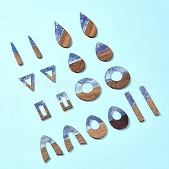 18 pz 9 stili resina trasparente e pendenti in legno di noce&nbsp;RESI-FS0001-78