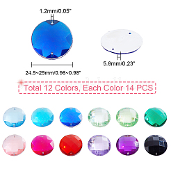 168 pièce de strass à coudre de 12 couleurs&nbsp;TACR-GA0001-08