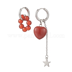 4 paio di orecchini a cerchio in acciaio inossidabile 304 a forma di cuore per San Valentino&nbsp;EJEW-TA00799