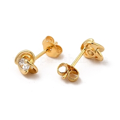 Aretes de latón chapado en rack con micro pavé de circonitas cúbicas&nbsp;EJEW-P221-03G