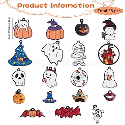 Pendenti smaltati in lega a tema halloween 38 pz 19 stili&nbsp;ENAM-SZ0001-72