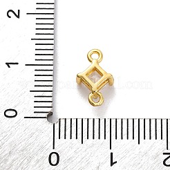 Ciondoli di collegamento in ottone a forma di rombo con zirconi cubici&nbsp;KK-F894-12G-06