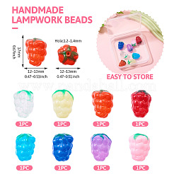 8 Uds. Hebras de cuentas de murano hechas a mano de 8 colores&nbsp;LAMP-TA0001-40