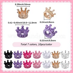 70 pz 7 colori lega corona perline europee&nbsp;FIND-SP0005-86