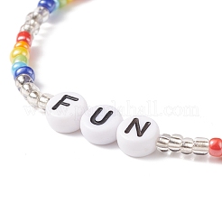 Set di braccialetti elasticizzati con perline in acrilico e semi di vetro da 4 pezzo e 4 stile per le donne&nbsp;BJEW-JB08619
