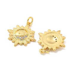 Porte micro ouvrent pendentifs zircone cubique en laiton de placage&nbsp;KK-C059-02G
