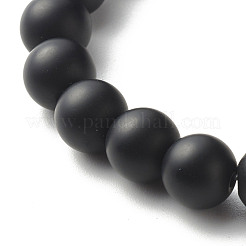 Set di bracciali elastici in pietra nera sintetica ed ematite sintetica a energia energetica per uomo donna&nbsp;BJEW-JB06793