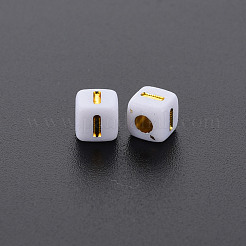 Undurchsichtige weiße Acrylperlen&nbsp;MACR-Q242-010I
