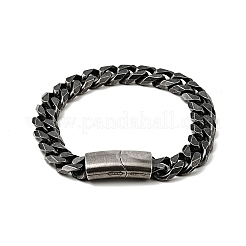 Panzerkettenarmband aus 304 Edelstahl mit Magnetverschluss für Männer und Frauen&nbsp;BJEW-E009-13AS