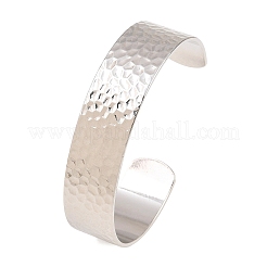Bracelets manchettes ouvertes en laiton texturé de 15.5 mm pour femmes&nbsp;KK-CBA68DA-11P