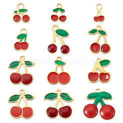 12 Stück 12 Stile 304 Edelstahl Emaille Charms&nbsp;STAS-TA0003-33
