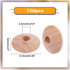 120 pièce de perles en bois de hêtre&nbsp;WOOD-PH0009-46B