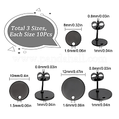 30 pieza de accesorios para pendientes de acero inoxidable 304 de tamaño 3&nbsp;STAS-SC0004-32