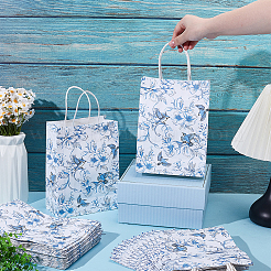 32 Stück Papiertüten mit Blumen- und Vogelaufdruck und Griffen&nbsp;ABAG-GO0001-25