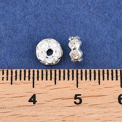 Perlas espaciadoras de rhinestone de latón chapado en rack&nbsp;RSB028NF-01S