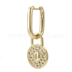 Boucles d'oreilles huggie huggie en laiton micro pave clair zircone cubique&nbsp;EJEW-R115-002-NF