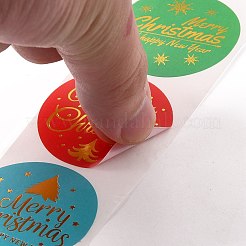 Flache runde rollenaufkleber mit weihnachtsmotiven&nbsp;DIY-B045-17B