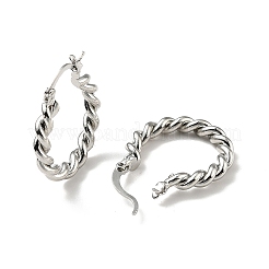 Orecchini a cerchio in ottone con corda intrecciata per donna&nbsp;EJEW-A070-16P