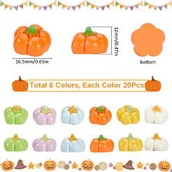 120 Stück 6 Farben undurchsichtige Harz-Decoden-Cabochons&nbsp;CRES-SC0002-95