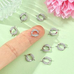 Breloques connecteurs en laiton Shegrace avec micro-pavé de zircone cubique transparente&nbsp;XGRQ3P221-601P