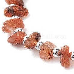 Bracciali di perline intrecciate in agata rossa naturale per donna&nbsp;BJEW-JB11107-01