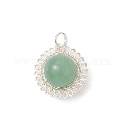 Mit Kupferdraht umwickelte runde Anhänger aus natürlichem Amethyst&nbsp;PALLOY-JF04687-02