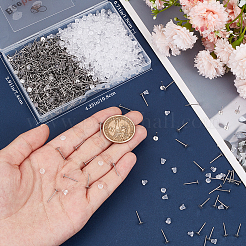 1600 stücke 2 arten 304 edelstahl flache runde blank peg stud ohrring Zubehörse&nbsp;FIND-BBC0003-53B