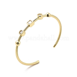 Quadratischer Armreif aus klarem Zirkonia&nbsp;BJEW-E032-03G