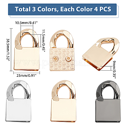 12 set di 3 fibbie per borse in lega colorate&nbsp;FIND-WR0004-60