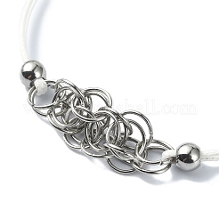 Fabrication de bracelets en macramé en acier inoxydable 304 pour porte-pierres&nbsp;AJEW-JB01193-03
