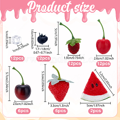 62 pz 7 stili di imitazione della frutta in plastica&nbsp;DJEW-PH0001-63
