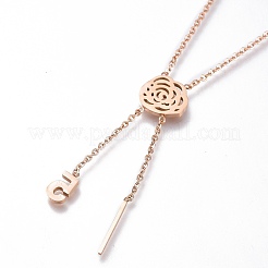 Collares de lazo de rosa de acero inoxidable 304&nbsp;NJEW-I240-18