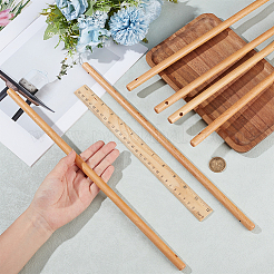 Bâtons ronds en bois artisanaux à faire soi-même avec double trou&nbsp;DIY-WH0622-524A
