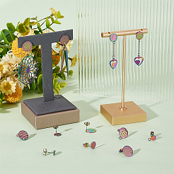 34 pièce de 17 styles de boucles d'oreilles à tige en acier inoxydable 304 avec placage ionique (IP)&nbsp;STAS-AR0001-61
