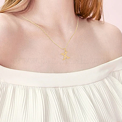 1 collar con colgante de letra de acero inoxidable 304&nbsp;NJEW-LP0001-38X-G