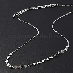 Colliers en laiton avec câbles et chaînes à paillettes plates pour femmes&nbsp;NJEW-D302-40P